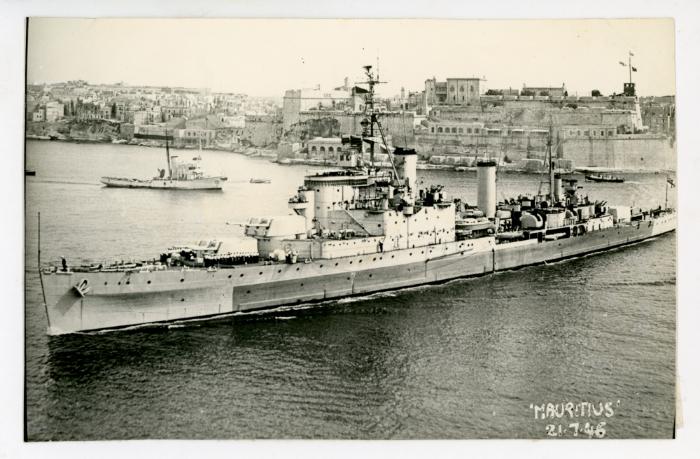 "MAURITIUS" exiting the Grand Harbour, Malta