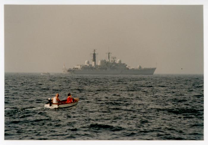 "HMS CORUNNA" at St. Paul's Bay, Malta (D97)