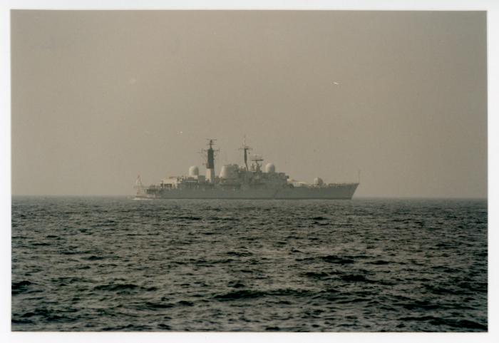 "HMS CORUNNA" at St. Paul's Bay, Malta (D97)