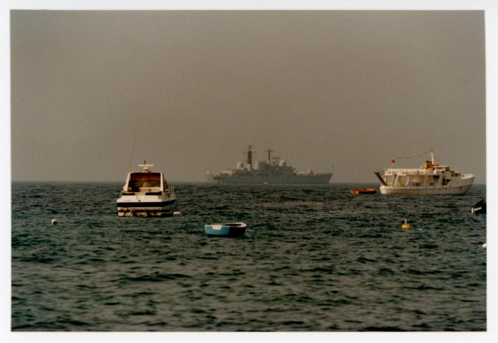 "HMS CORUNNA" at St. Paul's Bay, Malta (D97)