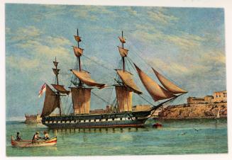 "ARETHUSA" (1781) sailing into the Grand Harbour, Malta