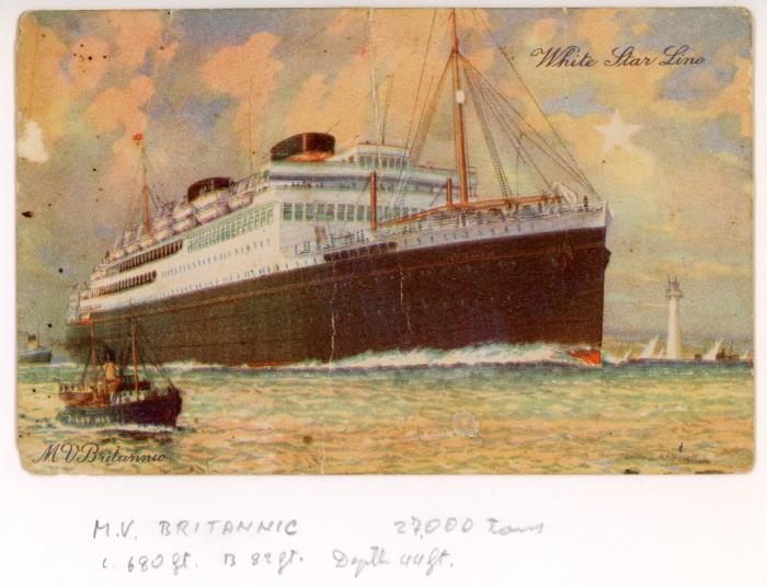 Passengership "BRITANNIC" (1930) of the British White Star Line