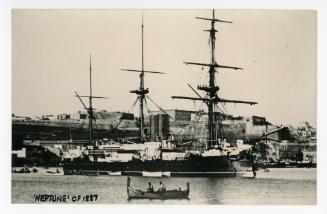 British battleship of the "NEPTUNE" class "NEPTUNE" (1887) docked in the Grand Harbour, Malta