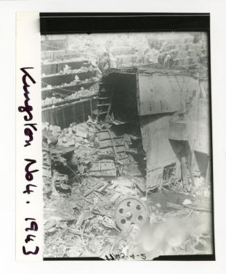 Wreckage in No. 4 Dock from the collapse of "HMS KINGSTON"
