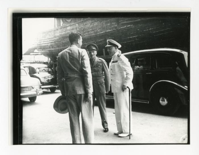 British naval officials in the Malta Dockyard