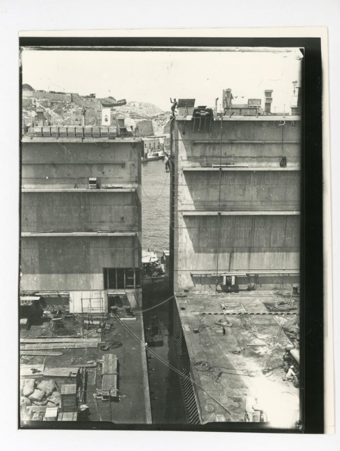 Sections of the A.F.D. (Admiralty Floating Dock) No. 35 being joined