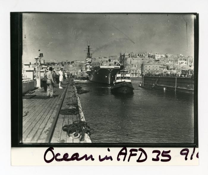 "HMS OCEAN" in A.F.D. (Admiralty Floating Dock) No. 35