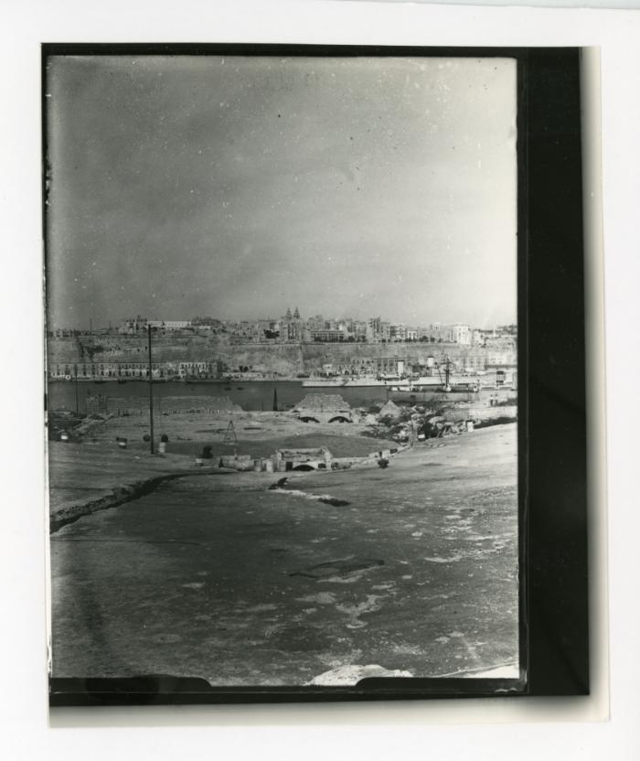 General view of the Dockyard with Valletta in the background