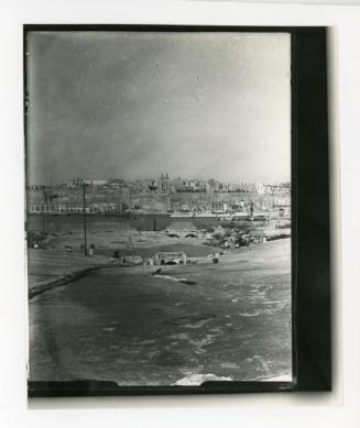 General view of the Dockyard with Valletta in the background
