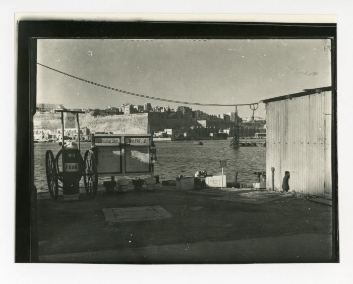 General view of the Dockyard with Valletta in the background
