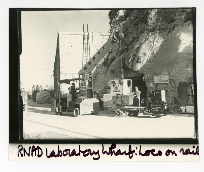 R.N.A.D. (Royal Naval Armanent Depot) Laboratory Wharf locomotive on rail