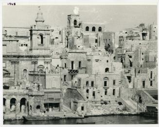 WWII damage to Birgu quay area