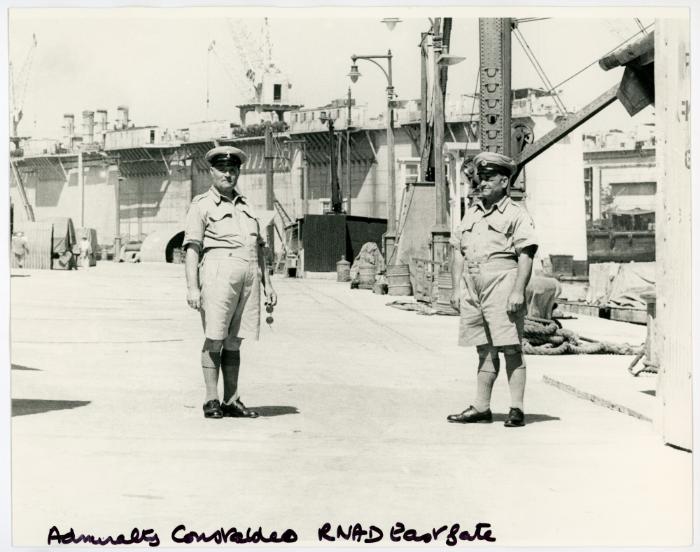 Admiralty constables at the east gate of the R.N.A.D. (Royal Naval Armaments Depot)