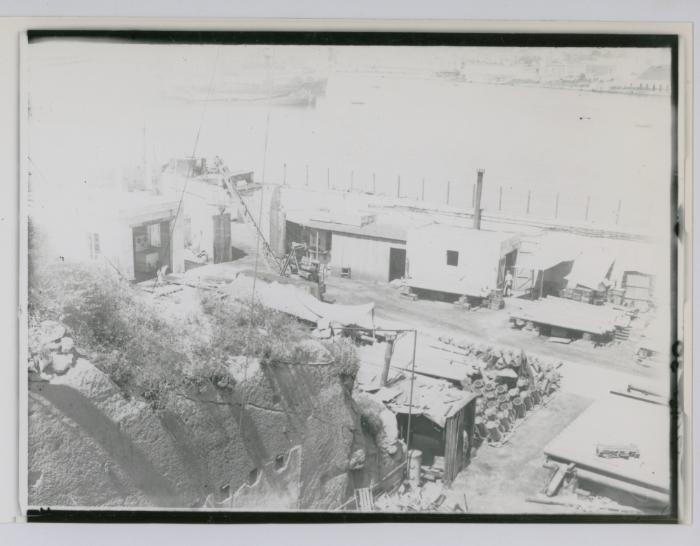 Top-down view of workplace