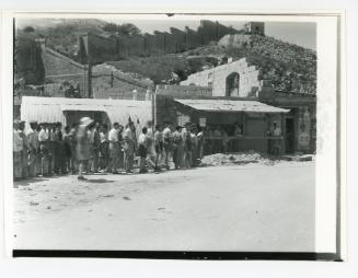 People queuing at a R.N.A.D. (Royal Naval Armaments Depot)