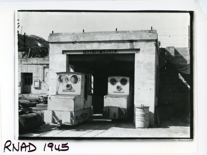 Tractor house at a R.N.A.D. (Royal Naval Armaments Depot)