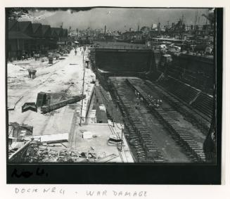 WWII damage sustained in No. 4 Dock