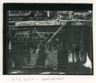 WWII damage sustained in No. 4 Dock