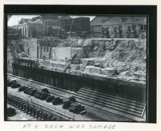 WWII damage sustained in No. 4 Dock
