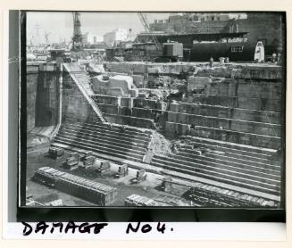 WWII damage sustained in No. 4 Dock
