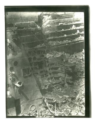 Wreckage in No. 4 Dock from the collapse of "HMS KINGSTON"