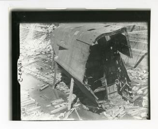 Wreckage in No. 4 Dock from the collapse of "HMS KINGSTON"