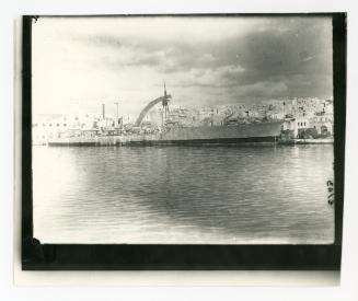 "HMS LANCE" (G87) being prepared for towing in the UK