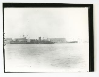 "KING EDWIN", merchant vessal, sailing into the Grand Harbour after sustaining significant damages