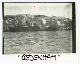 British ammunition ship of the Bedenham class, "BEDENHAM" (1938) docked in Malta