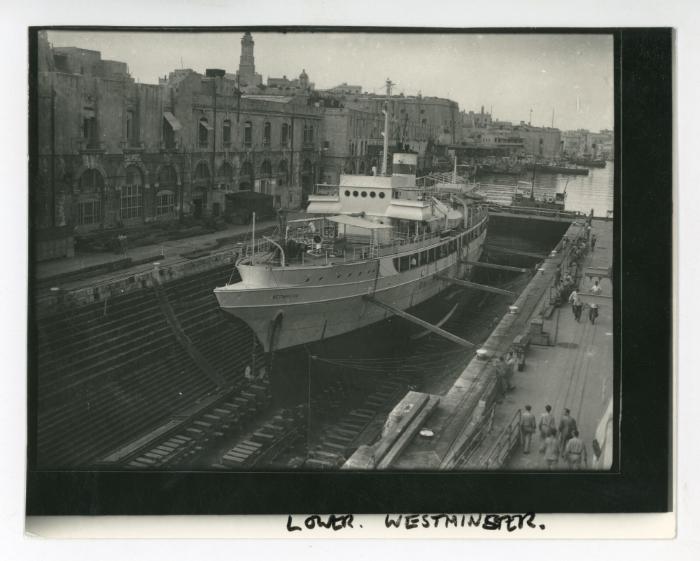 Maltese ferryship (Malta-Sicily) "WESTMINSTER" (1928) (Star of Malta) in No. 1 Dock