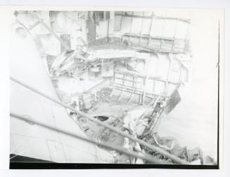 WWII damage sustained to "HMS VOLAGE"