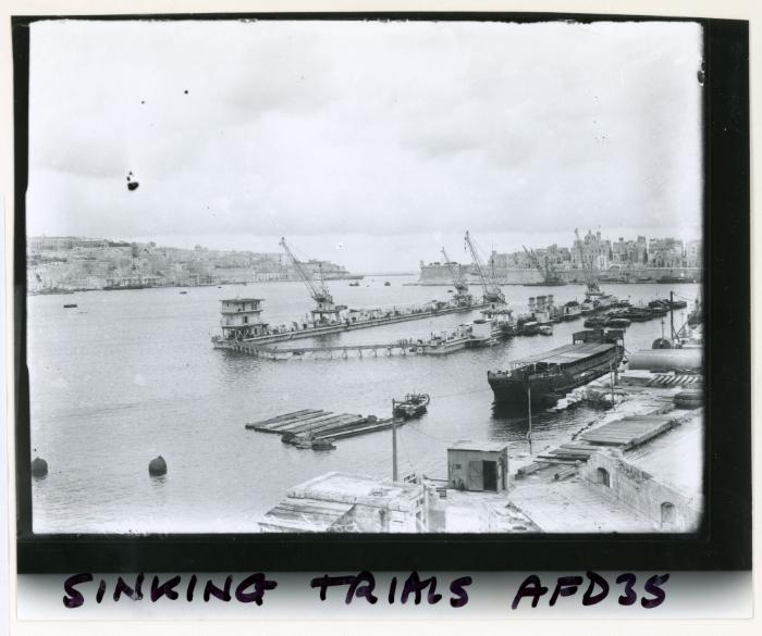 British floating dock "AFD-35" (1946) during sinking trials
