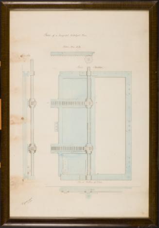 Drawing of a horizontal watertight door