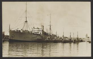 British submarine depot ship HMS Cyclops (F31) at Msida Creek, Marsamxett Harbour, Malta