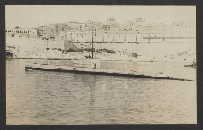 British Parthian-class submarine HMS Phoenix (N96) at Grand Harbour, Valletta