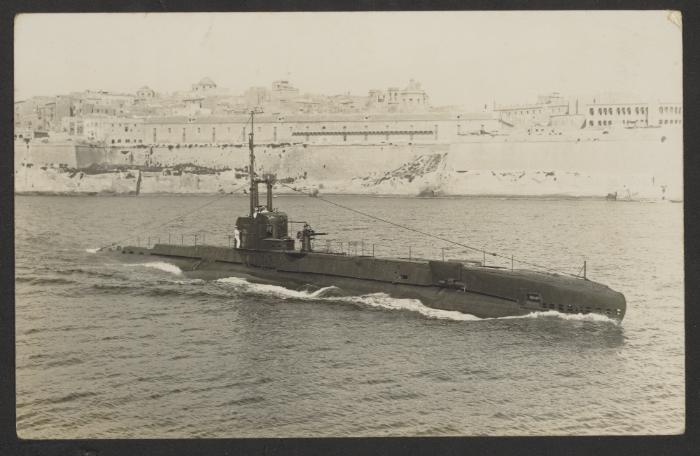 British S-class submarine HMS Snapper (39S) at Grand Harbour, Malta