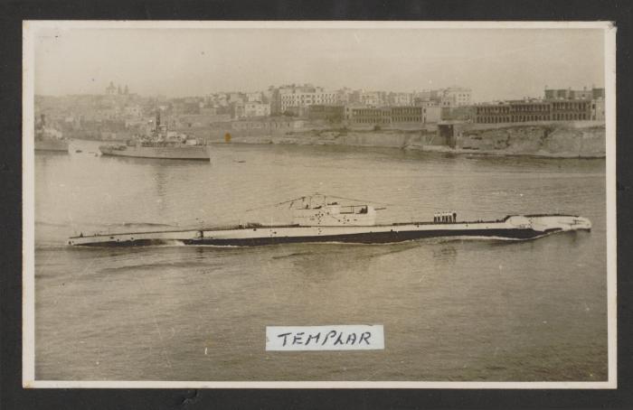 British T-class submarine HMS Templar (P316) at Marsamxett Harbour, Malta