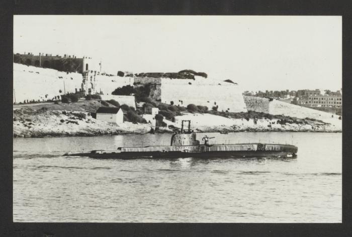 British S-class submarine HMS Sealion (72S) at Lazzaretto, Marsamxett Harbour, Malta