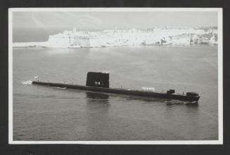 British Oberon-class submarine HMS Opossum (S19) at Grand Harbour, Malta