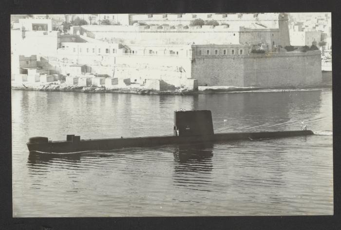 British Oberon-class submarine HMS Onslaught (S14) at Grand Harbour, Malta