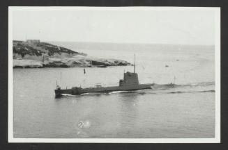 British T-class submarine HMS Totem (P352), post-"Super T-conversion", at Marsamxett Harbour, Malta
