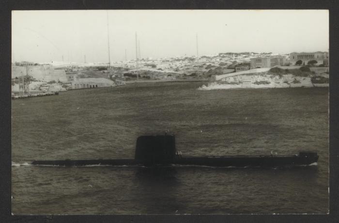 British Oberon-class submarine HMS Otter (S15) at Grand Harbour, Malta