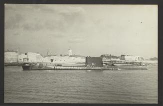 British Porpoise-class submarine HMS Rorqual (S02) in harbour