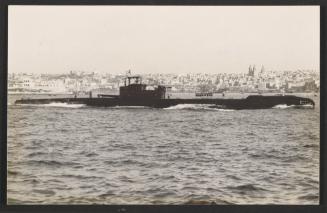 British T-class submarine HMS Talent (P337), formerly HMS Tasman, at Marsamxett Harbour, Malta (erroneously identified as another T-class submarine HMS Talent P322 which was transferred to the Royal Netherlands Navy and renamed HNLMS Zwaardvisch in 1943)