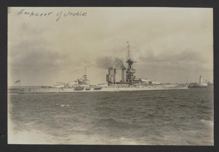 British Iron Duke-class battleship HMS Emperor of India (1913) at Grand Harbour, Malta