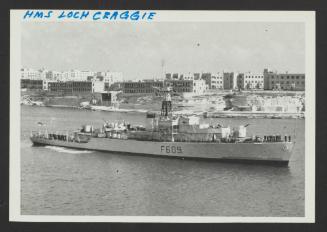British Loch-class frigate HMS Loch Craggie (F609 / K609) at Marsamxett Harbour, Malta