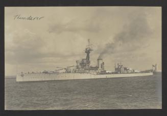 British Orion-class dreadnought battleship HMS Thunderer (1911) at Grand Harbour, Malta