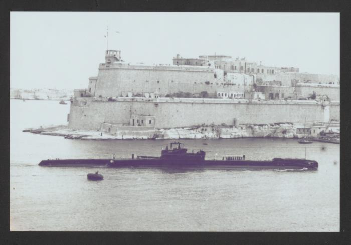 British T-class submarine HMS Talent (P337) at Grand Harbour, Malta