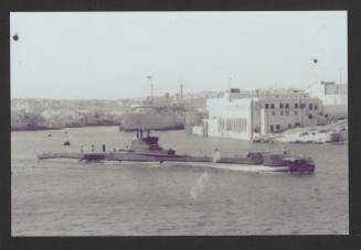 British T-class submarine HMS Trenchant (P331) at Lazzaretto, Marsamxett Harbour, Malta