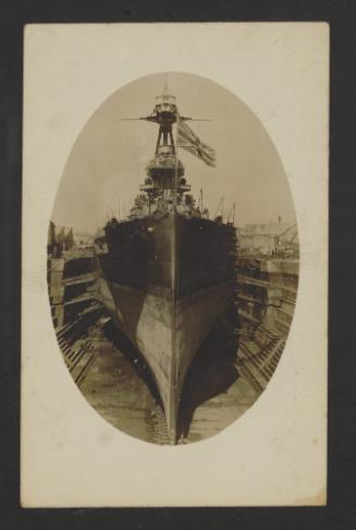 British Iron Duke-class battleship HMS Iron Duke (1912) at the Malta Drydock